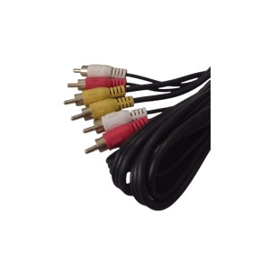 CABO 3RCA X 3RCA CONECTOR DOURADO 2,00 METROS
